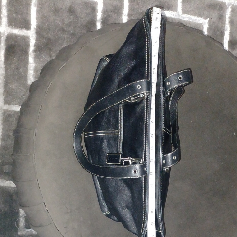 Black Leather Large Tote Shoulder Bag